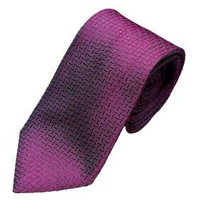 Altea Milano Tie 100% Silk Made in Italy Purple Herringbone Woven 3.5"